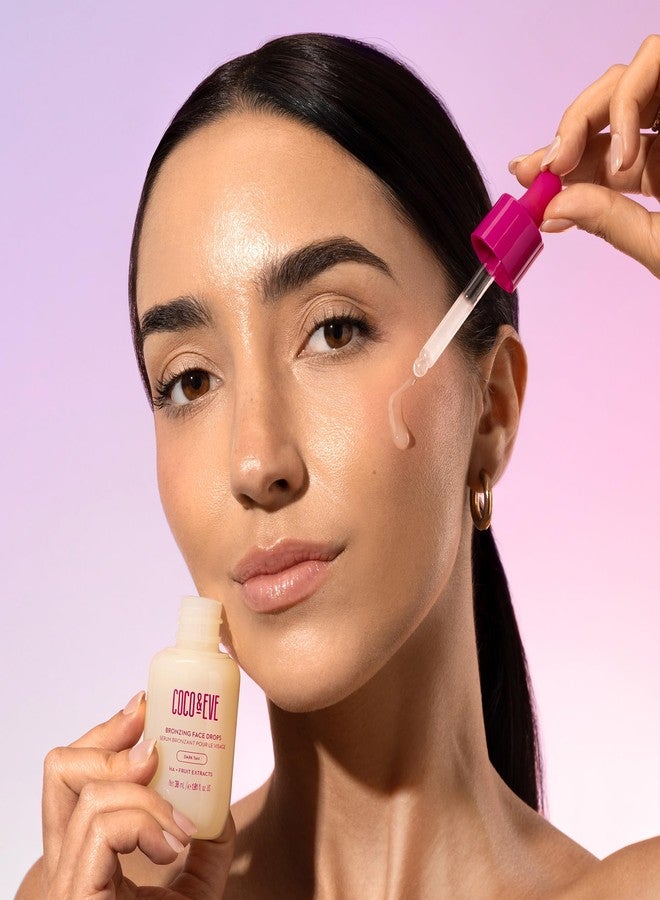 Coco & Eve Sunny Honey Bronzing Face Tanning Drops (Medium Glow) for Natural Self Tanning Hydrating Hyaluronic Acid. Gradual Face Tanning Serum. Indoor Sunless Moisturizing Self Tanner (1 fl oz) - Image 5
